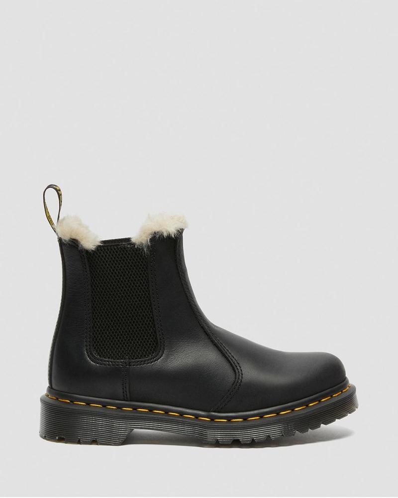 Dr Martens 2976 Faux Fur Forede Chelsea Støvler Dame Sort | DK 105SGL